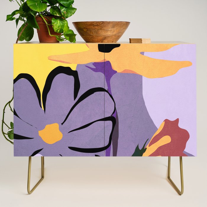 Modern Abstract Art Flowers 16 Credenza Gallery Image 1