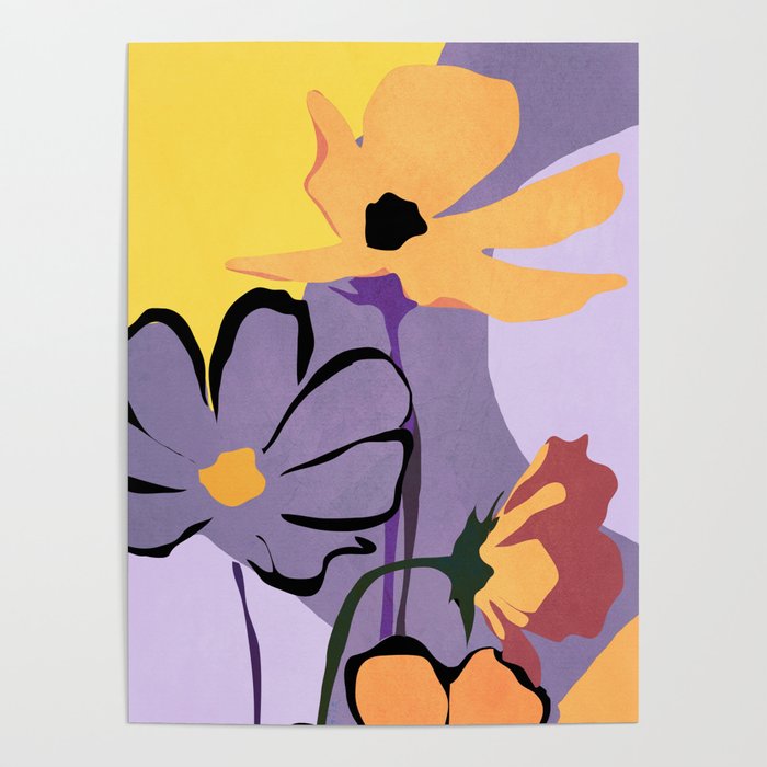Modern Abstract Art Flowers 16 Poster Gallery Image 1