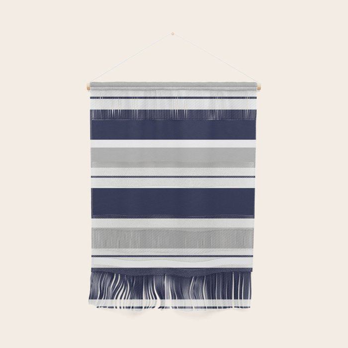 Navy Blue and Grey Stripe Wall Hanging Gallery Image 1