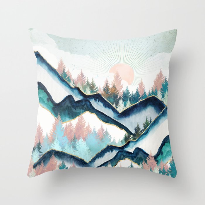 Winter Forest Throw Pillow Gallery Image 1