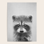 Raccoon - Black & White Poster Gallery Image 4