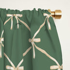 Bows & Ribbons Pattern XXVI Natural Green Window Curtain Gallery Image 2