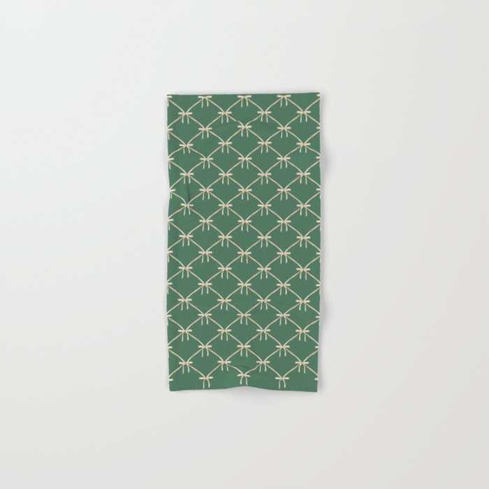 Bows & Ribbons Pattern XXVI Natural Green Bath Towel Gallery Image 1