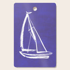 Sailboat Drawing - Indigo Blue Cutting Board Gallery Image 1