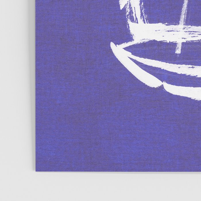 Sailboat Drawing - Indigo Blue Poster Gallery Image 3