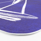 Sailboat Drawing - Indigo Blue Bath Mat Gallery Image 3