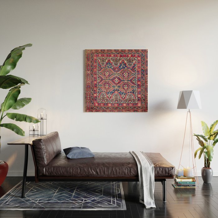 Baluch Khorasan Northeast Persian Bag Face Print Wood Wall Art Gallery Image 2