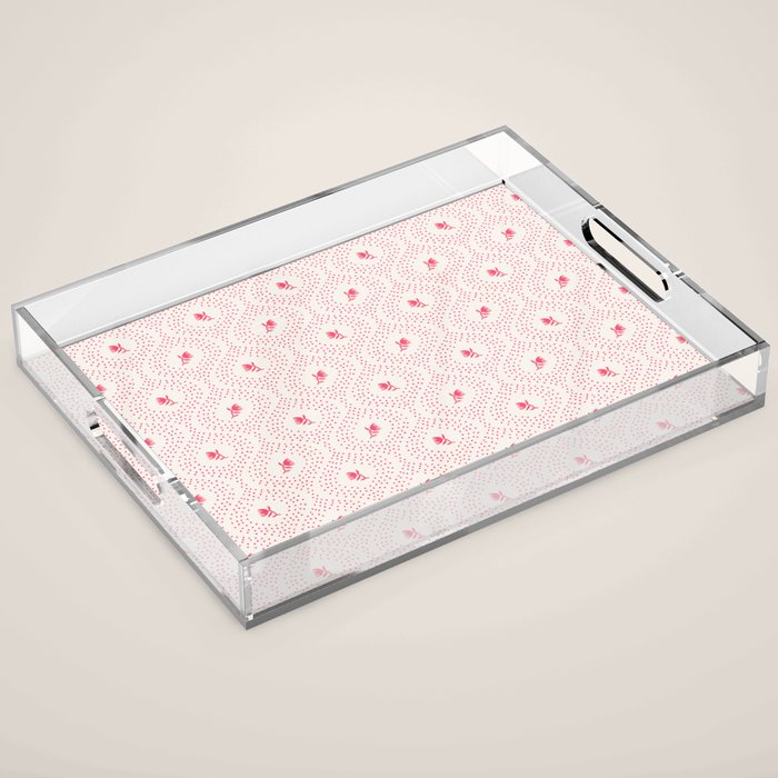 Wild Dotted Florals - Abstract Pattern Coordinate Acrylic Tray Gallery Image 1