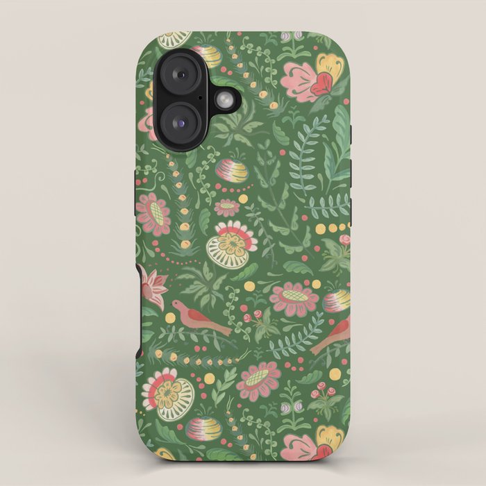 Swedish Floral - Green iPhone Case Gallery Image 1
