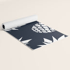 Tropical, Pineapples, Navy Blue ad White Yoga Mat Gallery Image 2