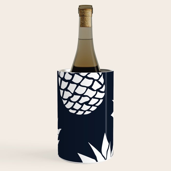 Tropical, Pineapples, Navy Blue ad White Wine Chiller Gallery Image 3