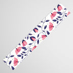 Pink and Blue Floral Tapestry, Poppy Seamless Pattern Table Runner Gallery Image 3