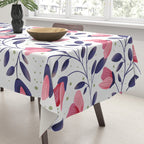 Pink and Blue Floral Tapestry, Poppy Seamless Pattern Tablecloth Gallery Image 3
