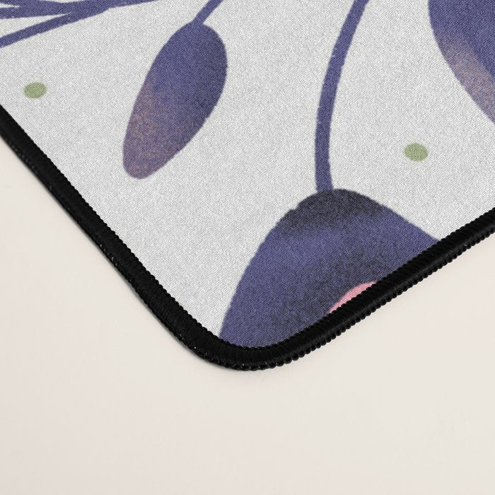 Pink and Blue Floral Tapestry, Poppy Seamless Pattern Desk Mat Gallery Image 4