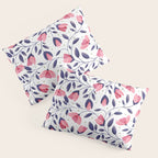 Pink and Blue Floral Tapestry, Poppy Seamless Pattern Pillow Sham Gallery Image 3