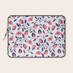Pink and Blue Floral Tapestry, Poppy Seamless Pattern Laptop Sleeve Gallery Image 1