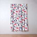 Pink and Blue Floral Tapestry, Poppy Seamless Pattern Window Curtain Gallery Image 3