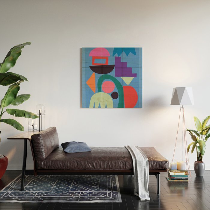 Abstract Shapes Modern Art 3 Wood Wall Art Gallery Image 2