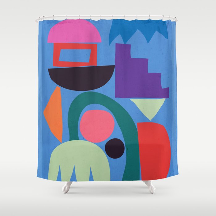 Abstract Shapes Modern Art 3 Shower Curtain Gallery Image 1