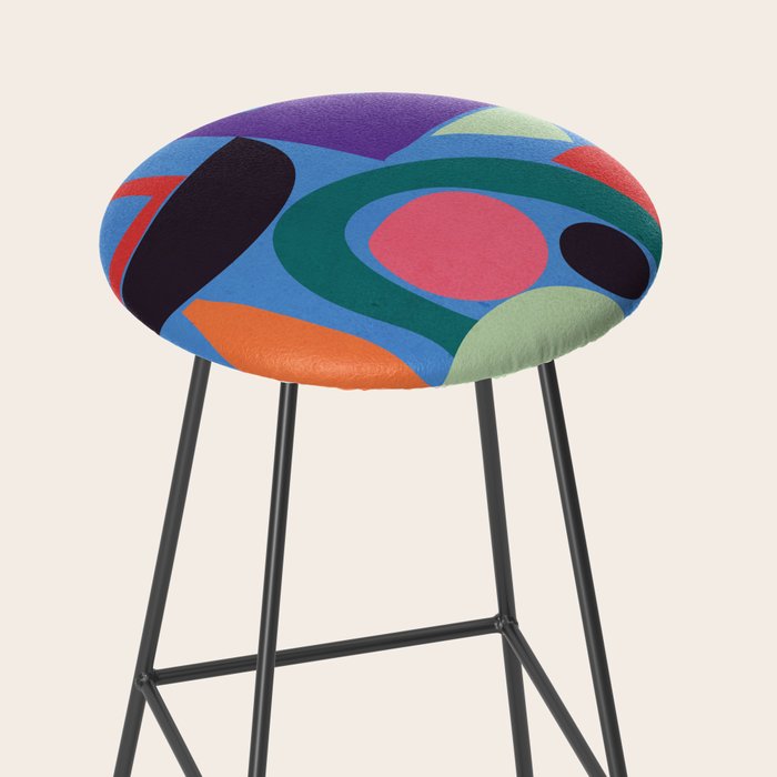 Abstract Shapes Modern Art 3 Stool Gallery Image 2