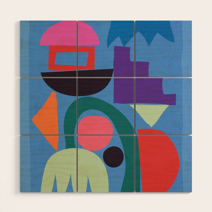 Abstract Shapes Modern Art 3 Wood Wall Art Gallery Image 1