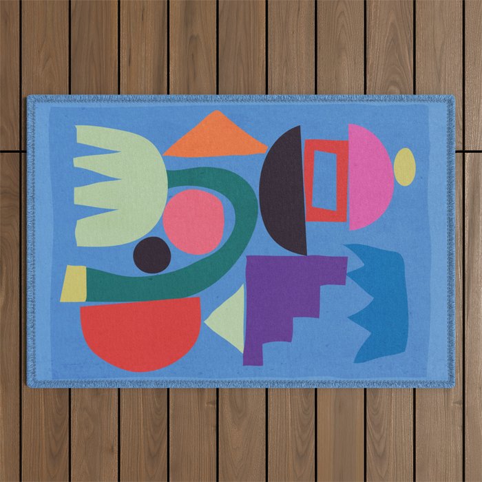 Abstract Shapes Modern Art 3 Outdoor Rug Gallery Image 1