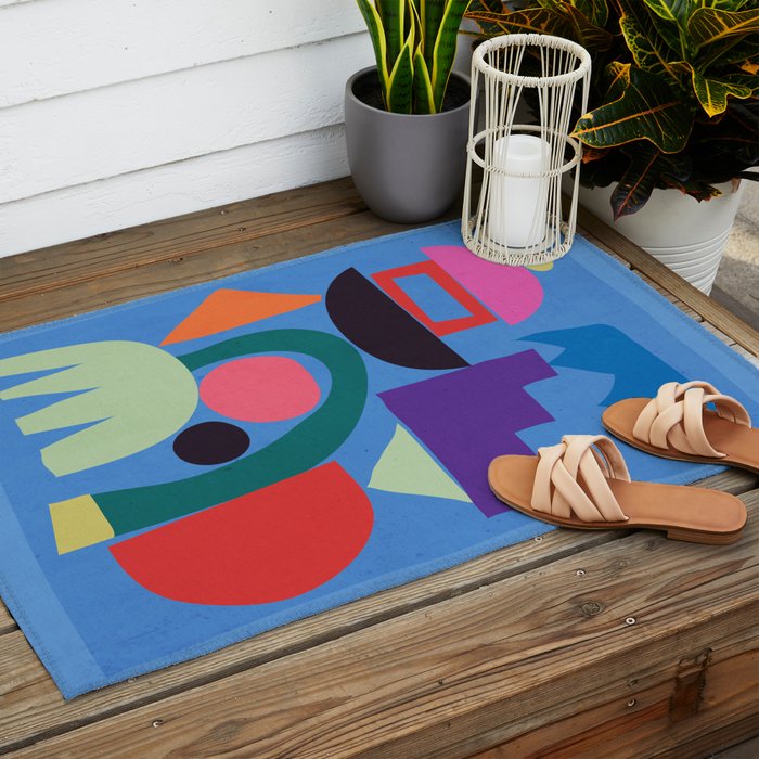 Abstract Shapes Modern Art 3 Outdoor Rug Gallery Image 2