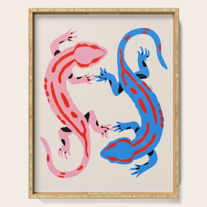 Colorful salamanders Serving Tray Gallery Image 1