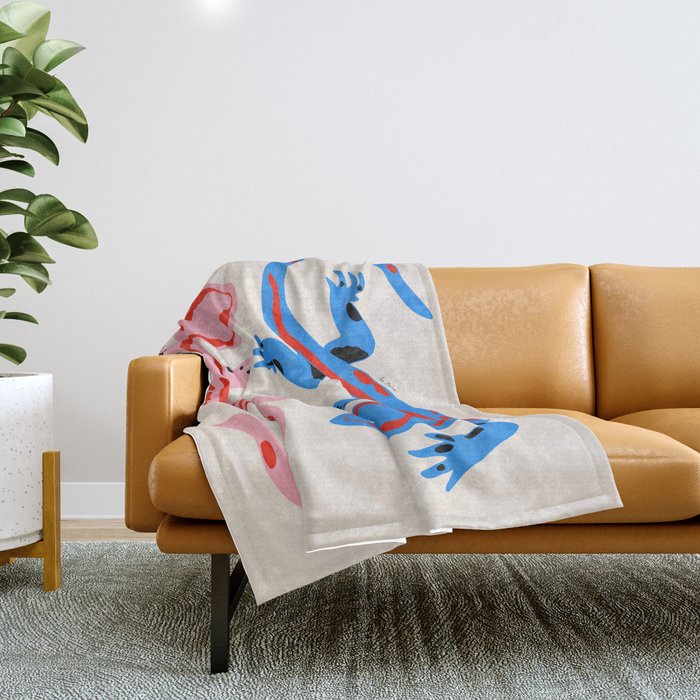 Colorful salamanders Throw Blanket Gallery Image 1