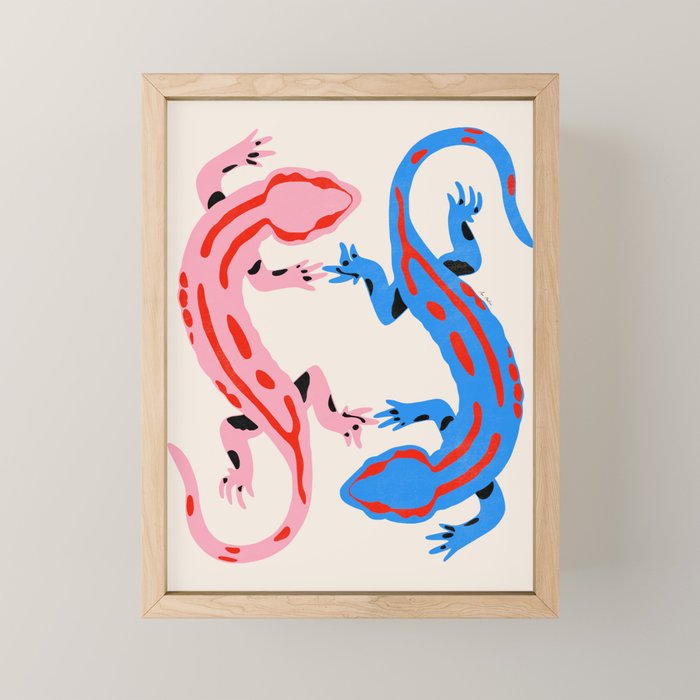 Colorful salamanders Mini Art Print Gallery Image 1