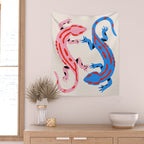 Colorful salamanders Wall Tapestry Gallery Image 2