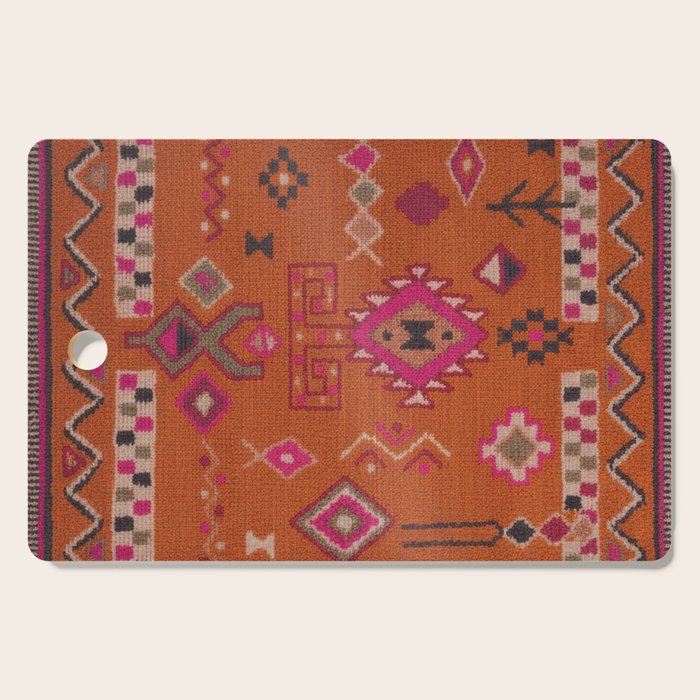 Moroccan Berber Geometric Pattern In Warm Earth Tones Cutting Board Gallery Image 1