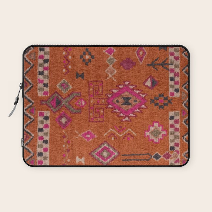 Moroccan Berber Geometric Pattern In Warm Earth Tones Laptop Sleeve Gallery Image 1