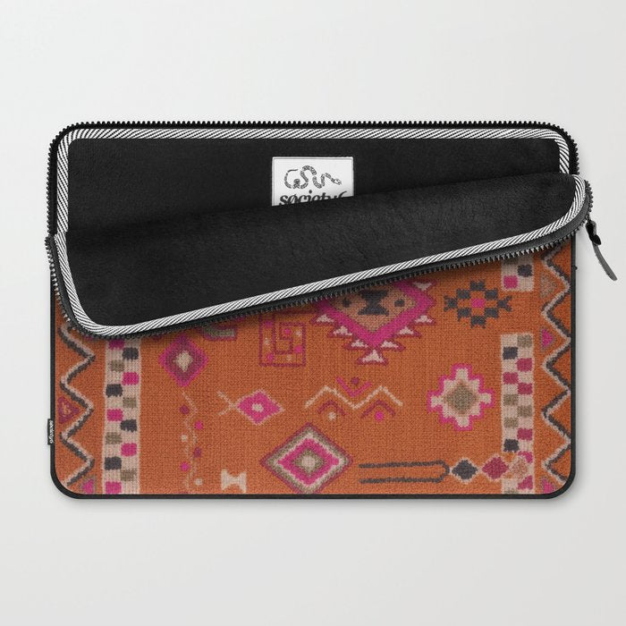 Moroccan Berber Geometric Pattern In Warm Earth Tones Laptop Sleeve Gallery Image 2