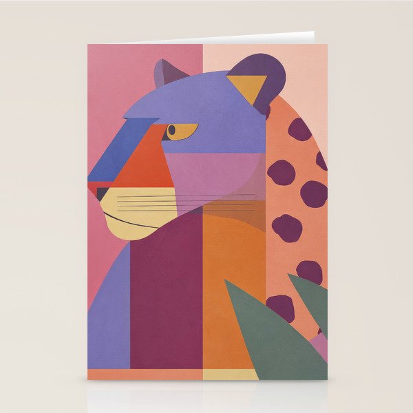 Abstract Leopard Portrait Stationery Card Gallery Image 2