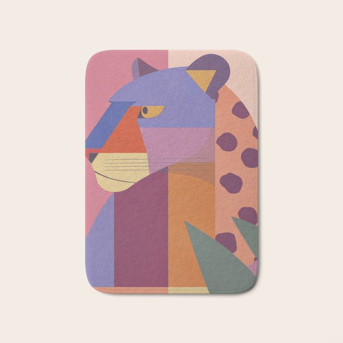 Abstract Leopard Portrait Bath Mat Gallery Image 1