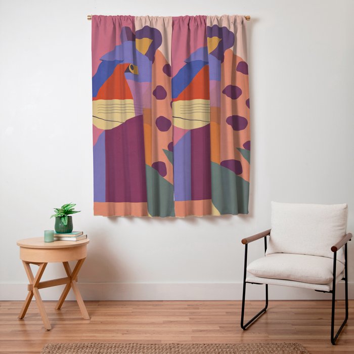 Abstract Leopard Portrait Window Curtain Gallery Image 3