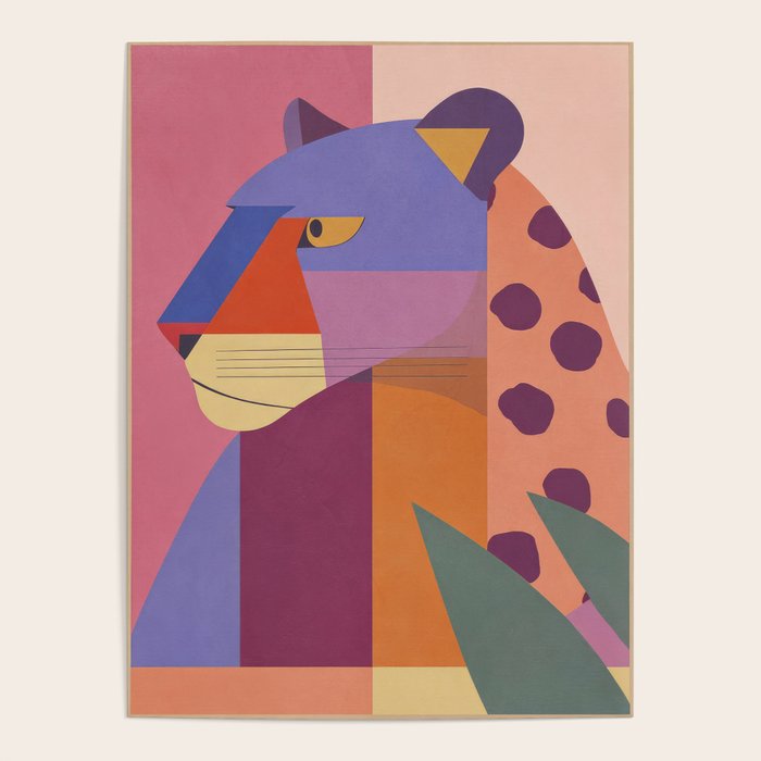 Abstract Leopard Portrait Poster Gallery Image 1