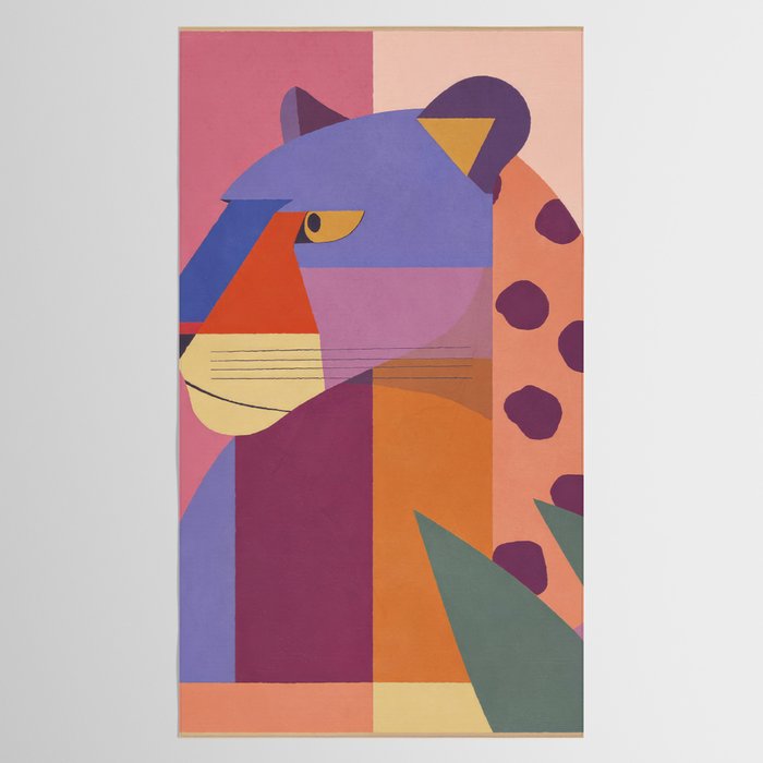 Abstract Leopard Portrait Tablecloth Gallery Image 2