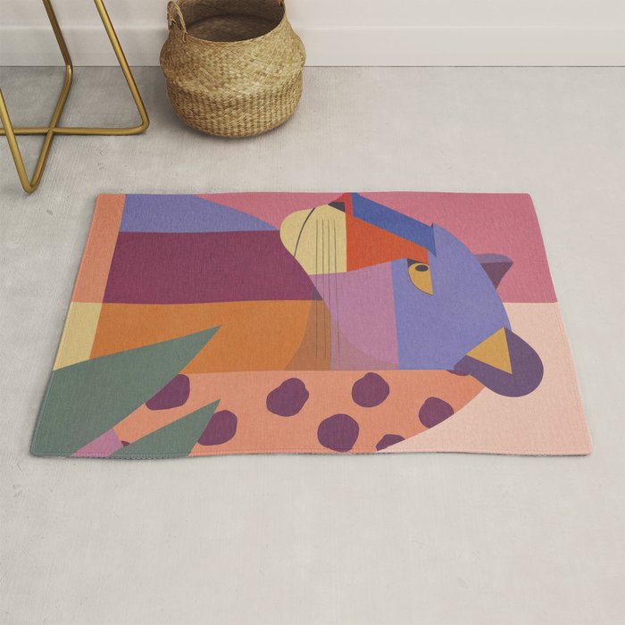 Abstract Leopard Portrait Rug Gallery Image 1