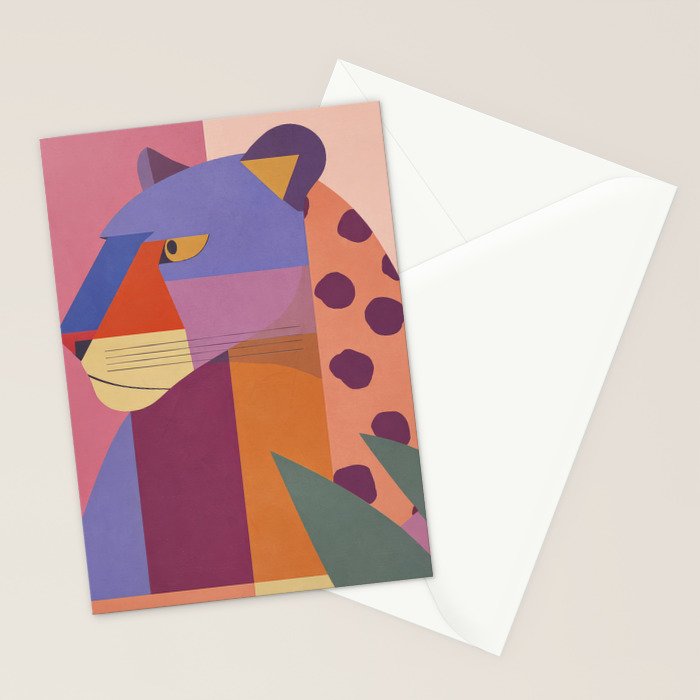 Abstract Leopard Portrait Stationery Card Gallery Image 2