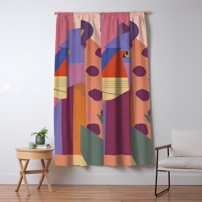 Abstract Leopard Portrait Window Curtain Gallery Image 5