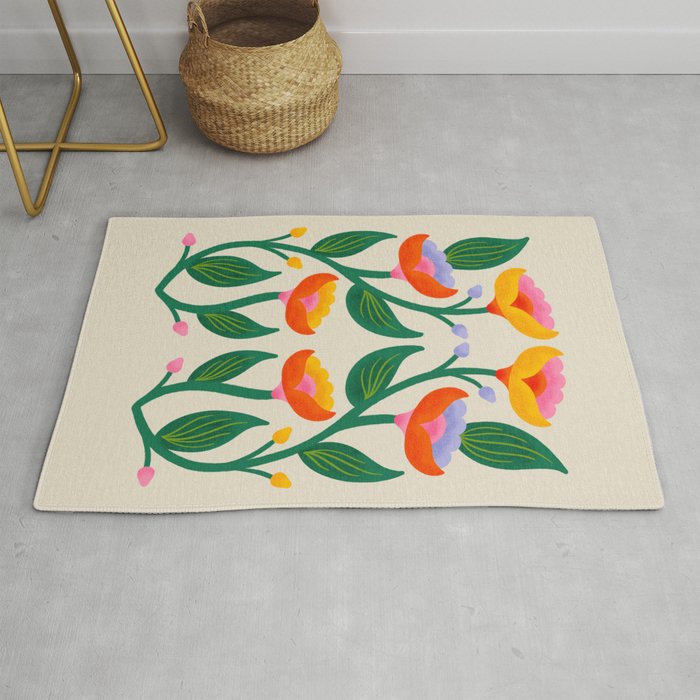 Symmetrical Flowers 2 Rug Gallery Image 1