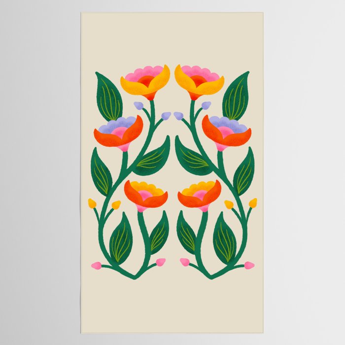 Symmetrical Flowers 2 Tablecloth Gallery Image 2
