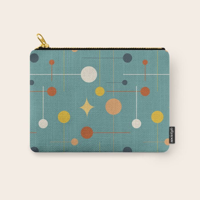 Mid Century Modern Atomic Abstract Pattern Carry All Pouch Gallery Image 1