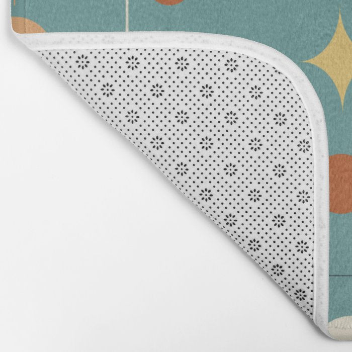 Mid Century Modern Atomic Abstract Pattern Bath Mat Gallery Image 2