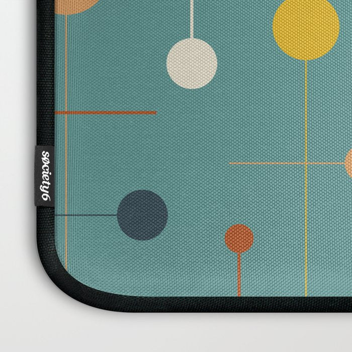 Mid Century Modern Atomic Abstract Pattern Laptop Sleeve Gallery Image 3