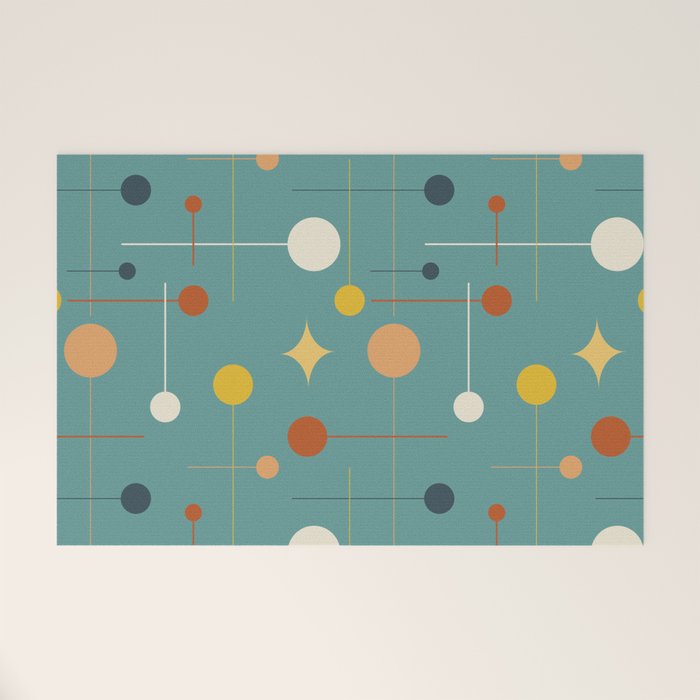 Mid Century Modern Atomic Abstract Pattern Welcome Mat Gallery Image 1