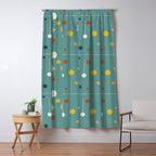 Mid Century Modern Atomic Abstract Pattern Window Curtain Gallery Image 5