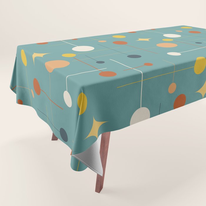 Mid Century Modern Atomic Abstract Pattern Tablecloth Gallery Image 1